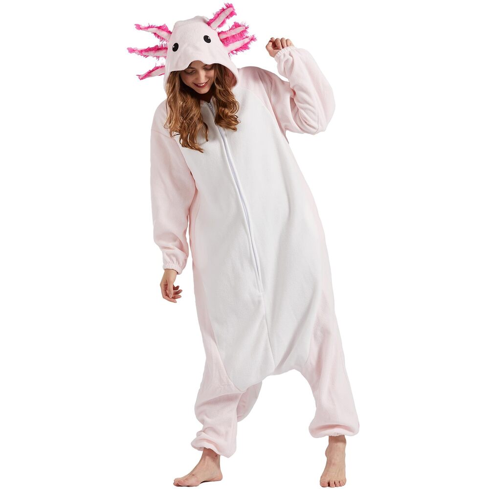 7418 Adult Animal Halloween Costume Axolotl Onesie Cosplay Christmas